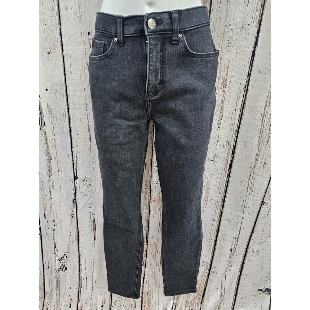LEE Womens 8 Slim Fit Skinny‎ Leg Mid Rise Black Denim Blue Jeans Pants EUC